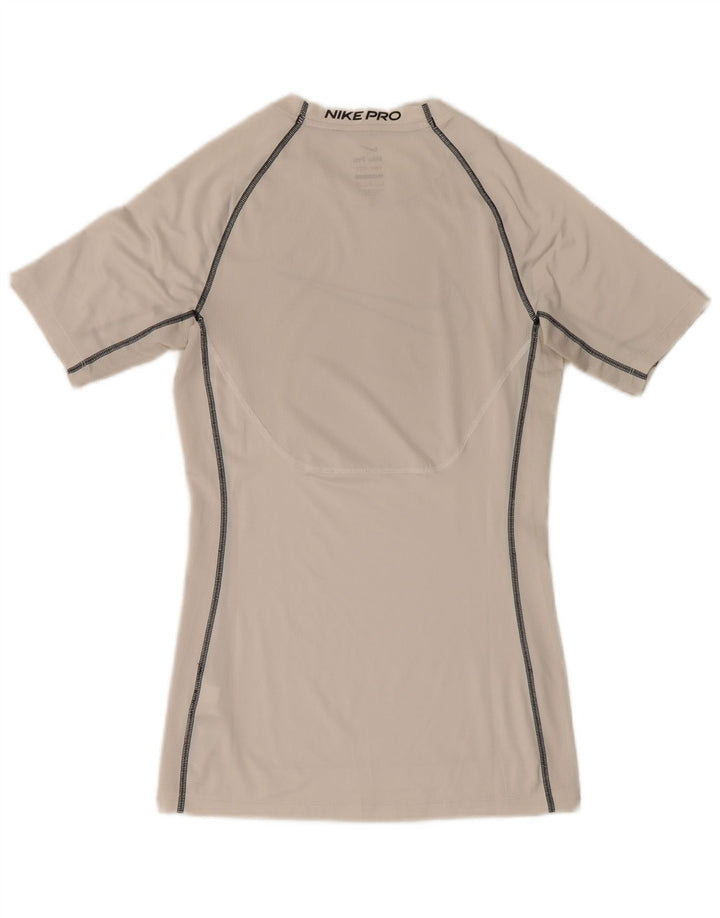 Męski T-shirt Nike Dri Fit z grafiką, mały, biały poliester