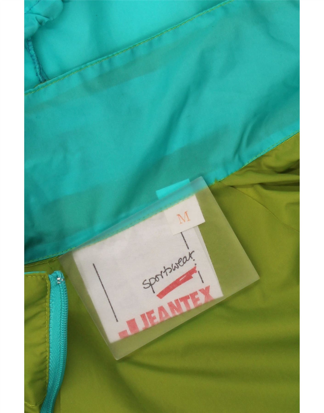 Męska kurtka przeciwdeszczowa z kapturem J Jeantex UK 38, poliamid blokowy w kolorze średniej zieleni