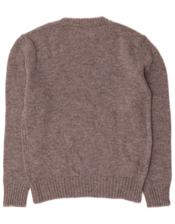 Damski sweter z wycięciem pod szyją Benetton UK 10 Small, szary, wełniany w cętki