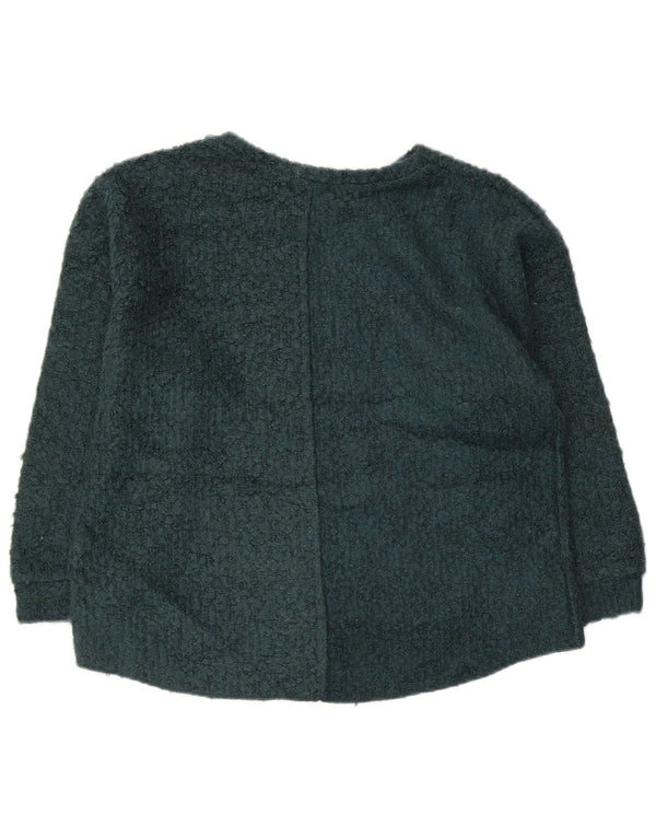 Topshop Damski sweter z rękawem 3/4 i dekoltem w łódkę UK 8 Mały Zielony Akryl