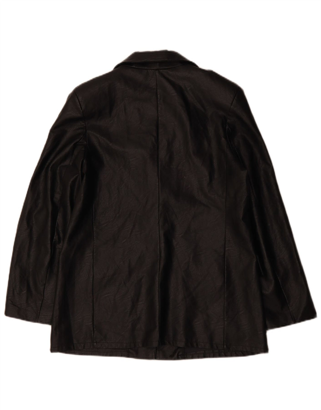 Damska marynarka ze sztucznej skóry VINTAGE zapinana na 1 guzik UK 12, średnia czarna