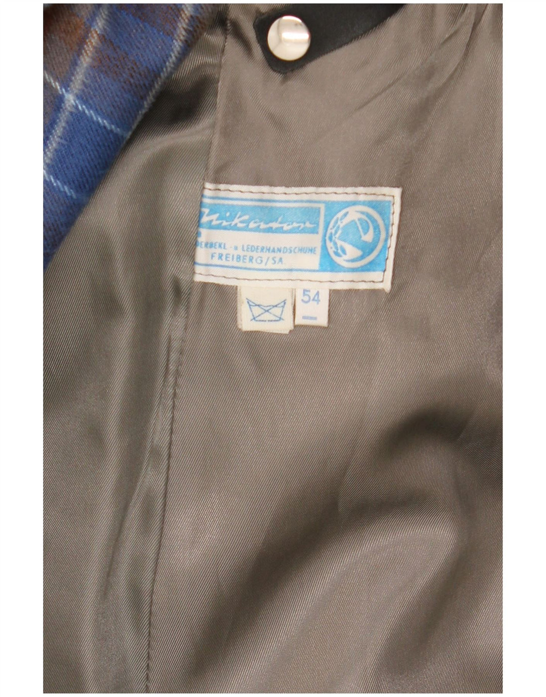 Vintage męski płaszcz skórzany IT 54 2XL czarna skóra