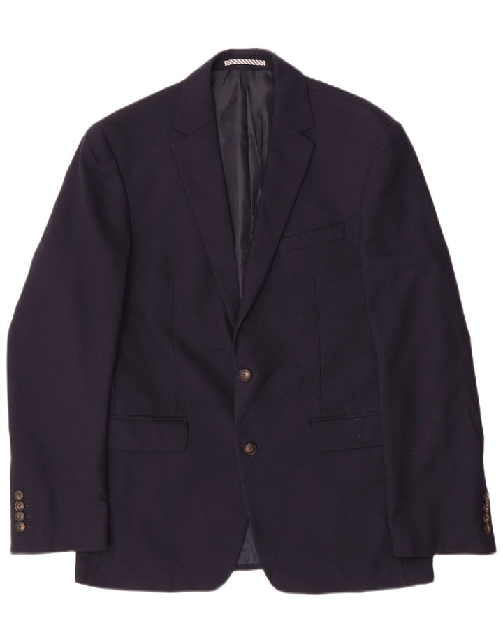 Marks & Spencer Męska marynarka slim fit z 2 guzikami, UK 38, średni granat