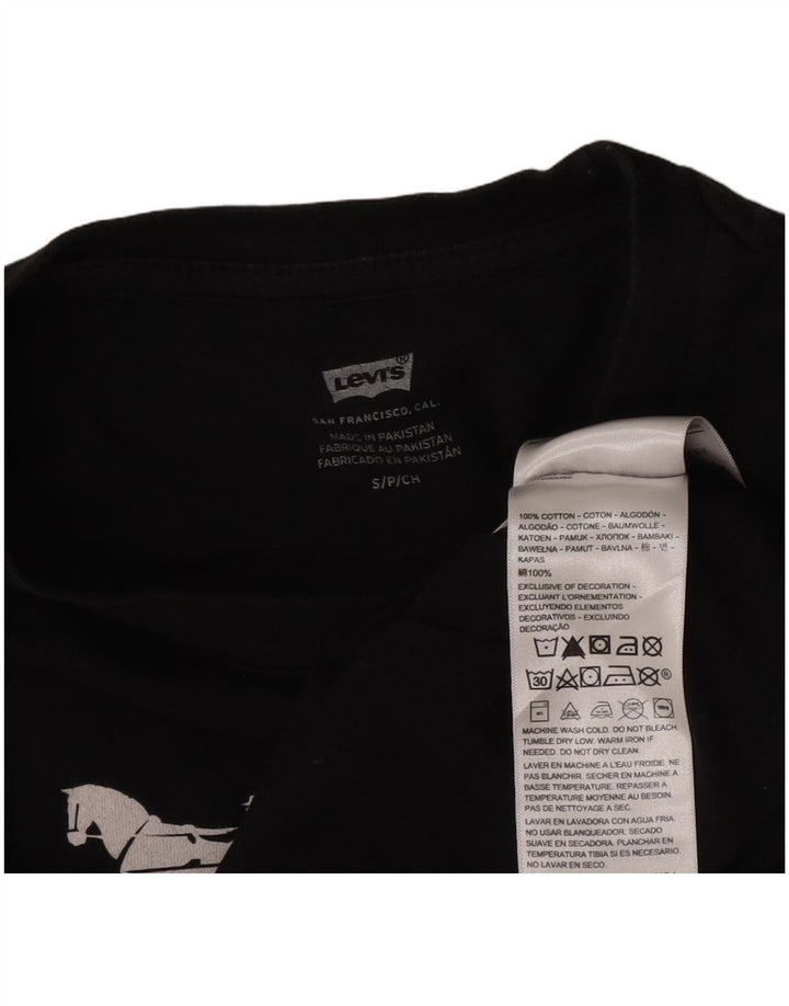 Męski T-shirt z grafiką Levi's, mały, czarny, bawełniany