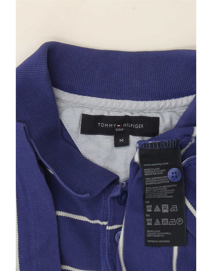 Męska koszulka polo Tommy Hilfiger, bawełniana w średnie niebieskie paski