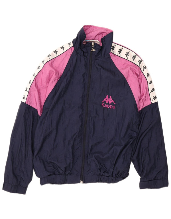 Chłopięca kurtka dresowa KAPPA z grafiką, 13-14 lat, granatowa, z blokami kolorów