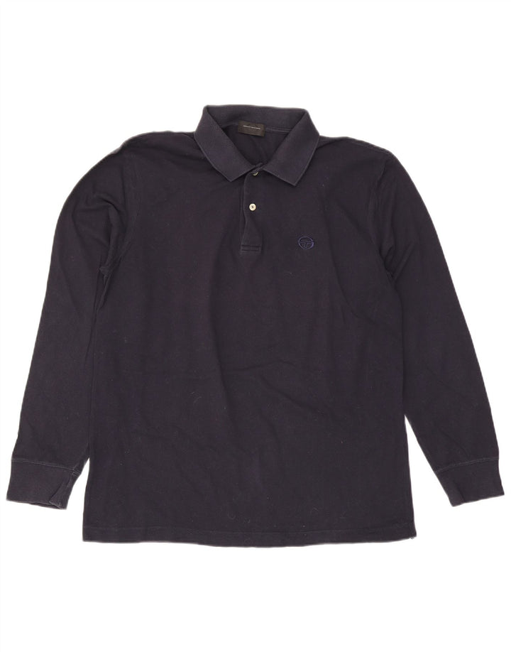 Męska koszulka polo z długim rękawem Sergio Tacchini, duża, granatowa