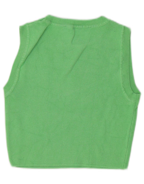 Damski krótki kamizelka Zara UK 10 Small, zielona wiskoza
