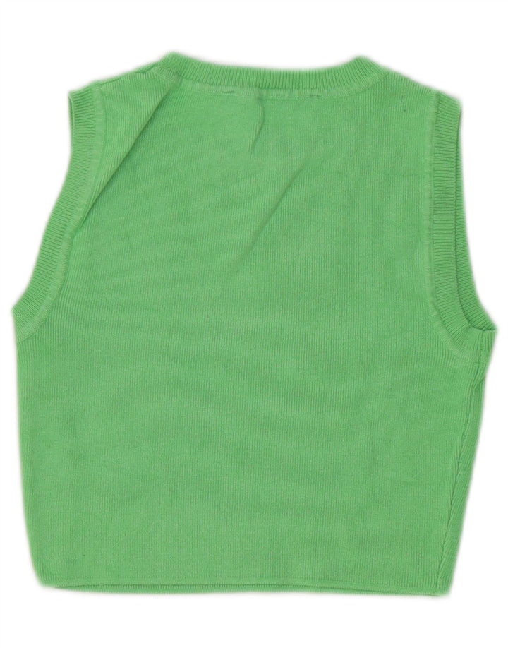Damski krótki kamizelka Zara UK 10 Small, zielona wiskoza