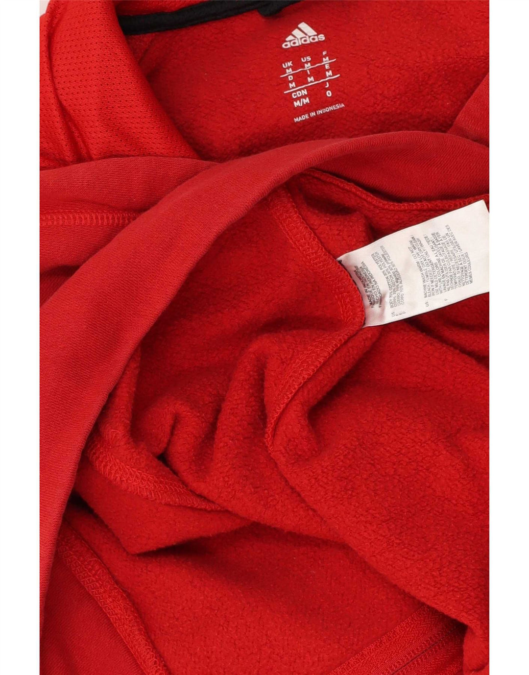 Adidas Męski sweter z kapturem i zamkiem błyskawicznym, średnio czerwony, bawełniany