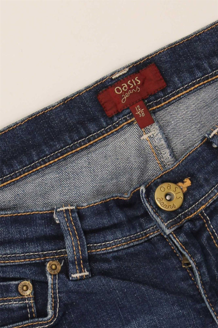 OASIS Womens Denim Shorts UK 12 Medium W30  Blue