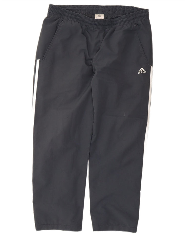 Męskie spodnie dresowe Adidas UK 42/44, duże, szare, poliestrowe