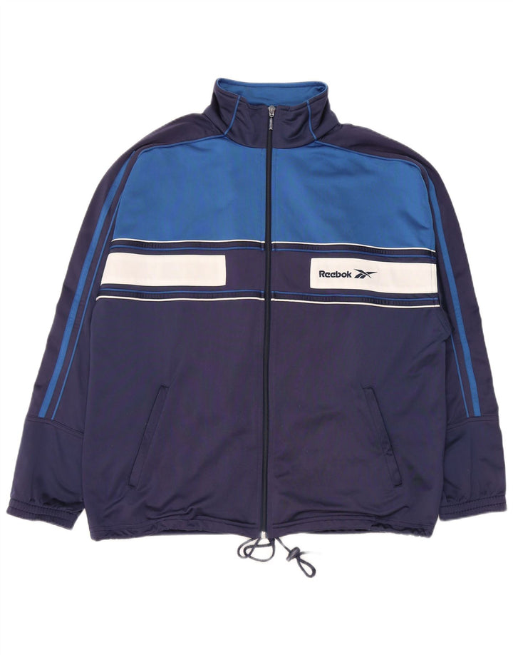 Męska kurtka dresowa Reebok Graphic, średnia granatowa, blok kolorów