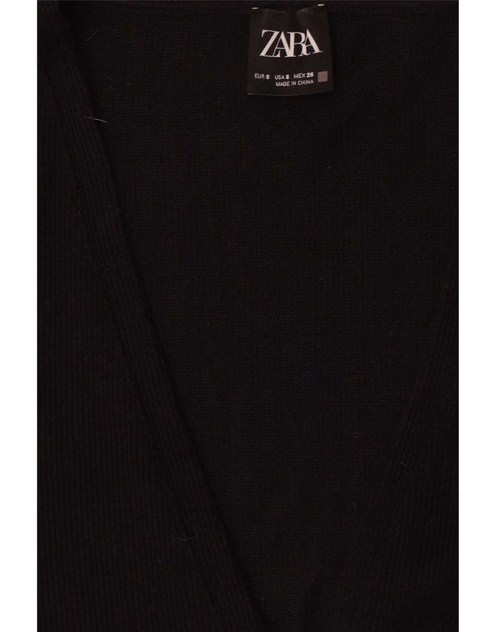 Damski sweter o przedłużonym fasonie Zara UK 10, mały, czarny poliester