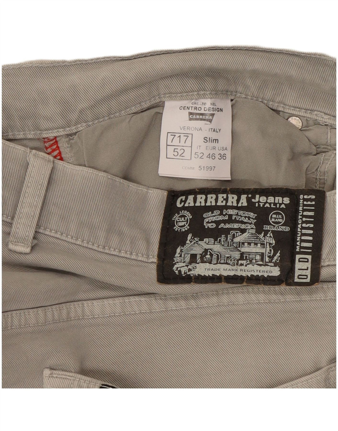 Carrera Męskie 717 Slim Jeans W36 L33 Szara bawełna