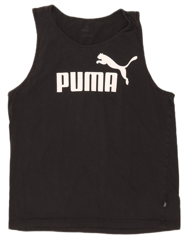 Męska kamizelka z grafiką Puma, duża, czarna, bawełniana