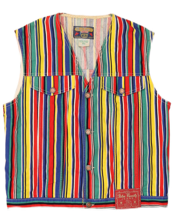 Niebieska kamizelka damska Benetton Family UK 18 XL, wielokolorowa bawełna w paski