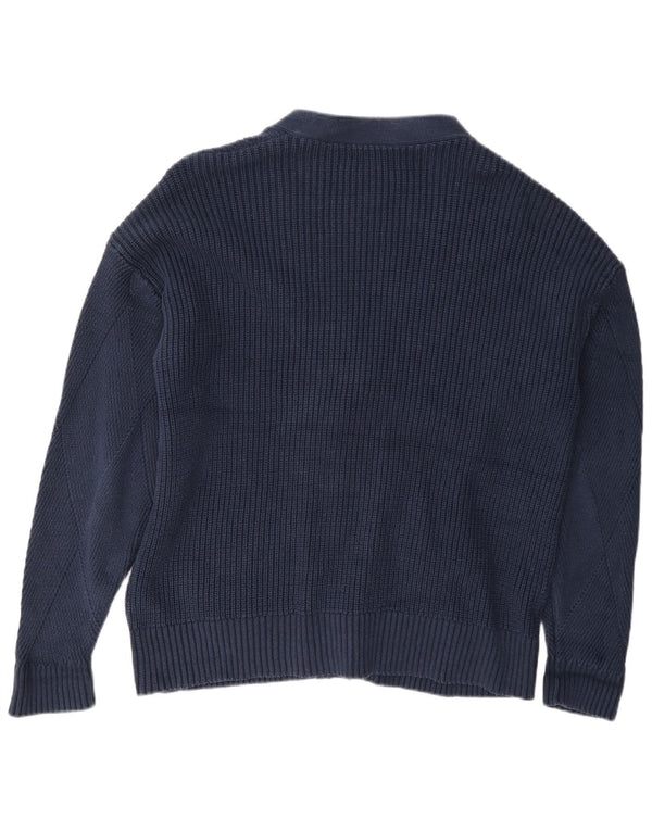 Marks & Spencer Damski sweter rozpinany UK 16, duży, granatowy, bawełniany