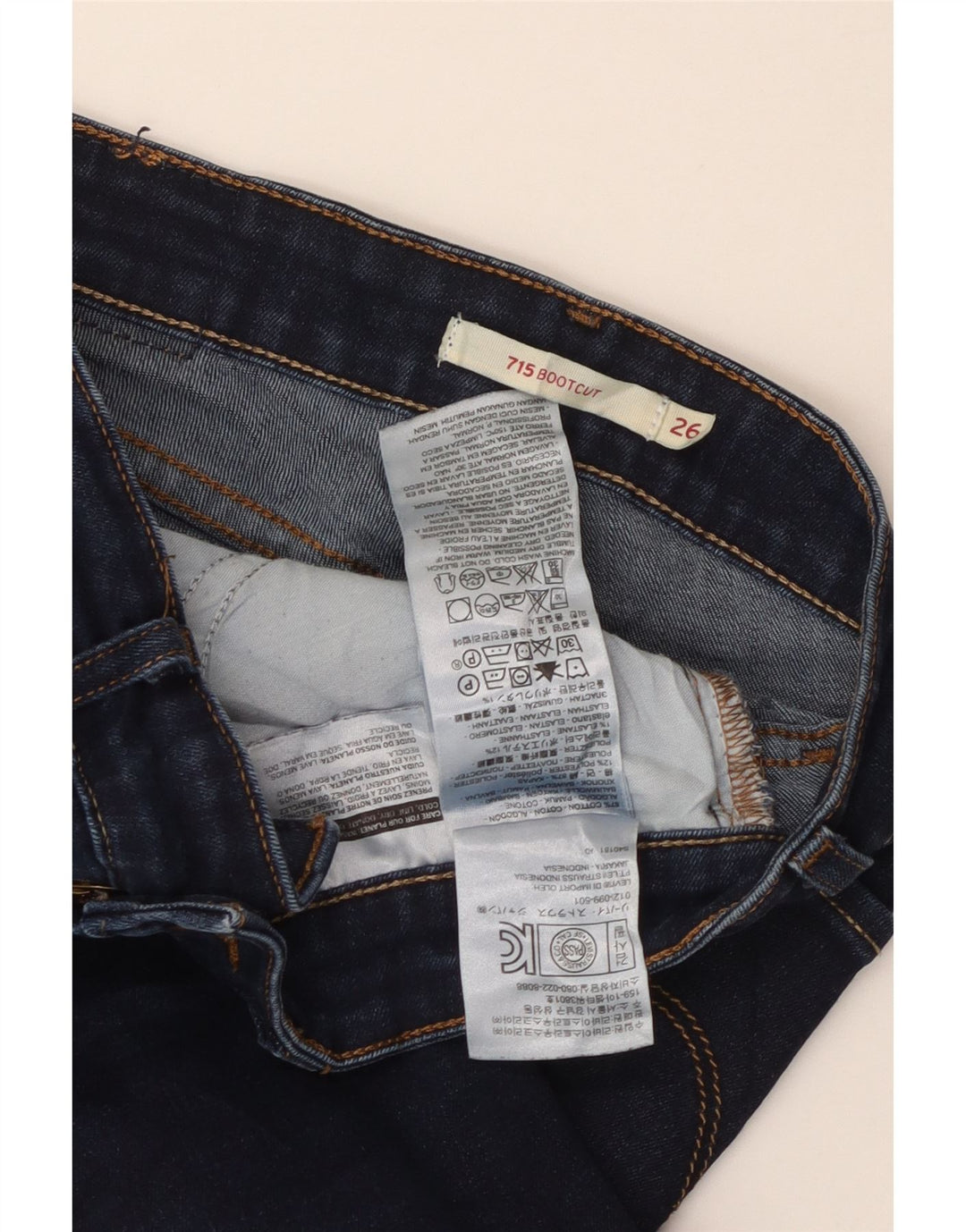 Damskie jeansy Levi's 715 Bootcut W26 L28 Granatowa bawełna