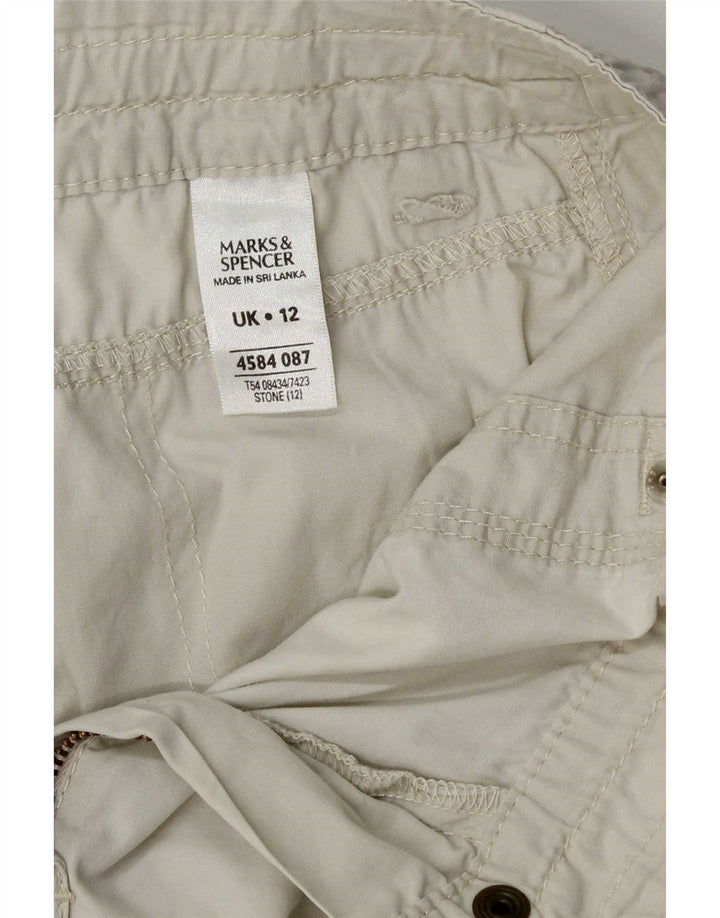 Marks & Spencer Damskie spodenki cargo UK 12 Medium W30 Beżowa bawełna