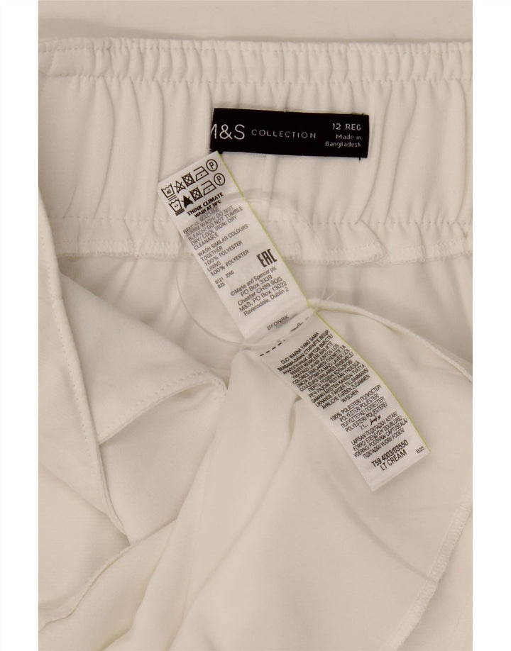 MARKS & SPENCER Damska prosta spódnica UK 12 Medium W30 Biały poliester