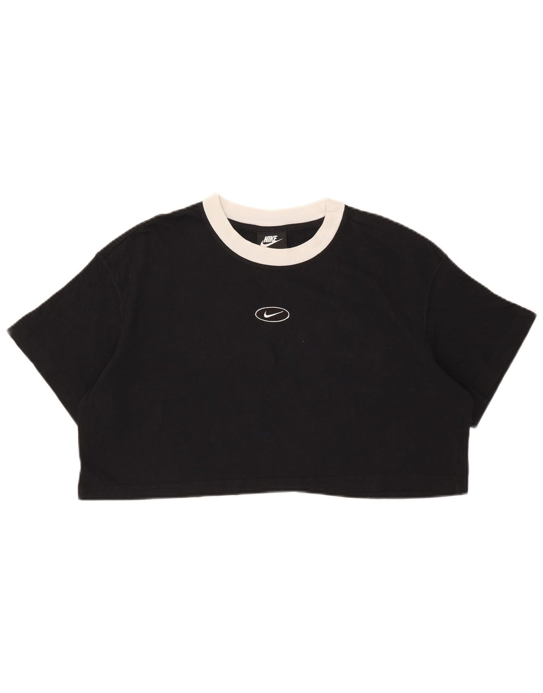 Damski T-shirt Nike Crop Oversize Top UK 14 Średni Czarny