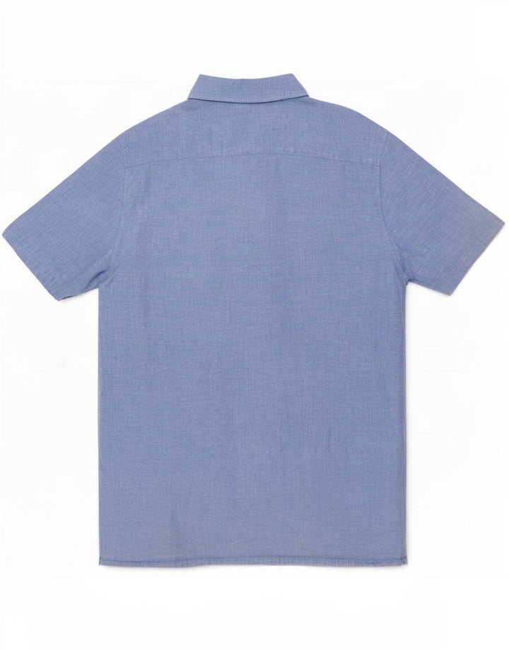 Crew Clothing Męska koszula pulowerowa z krótkim rękawem XL, niebieska lniana