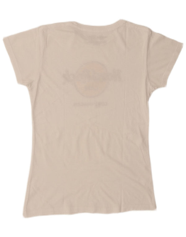T-shirt damski HARD ROCK CAFE Copenhagen Graphic Top UK 12 Średni biały