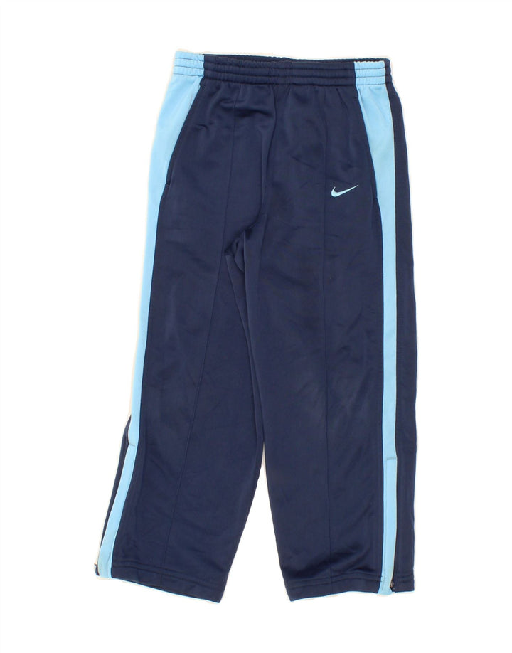 NIKE Boys Tracksuit Trousers 10-11 Years Medium Navy Blue Colourblock Vintage Nike and Second-Hand Nike from Messina Hembry 