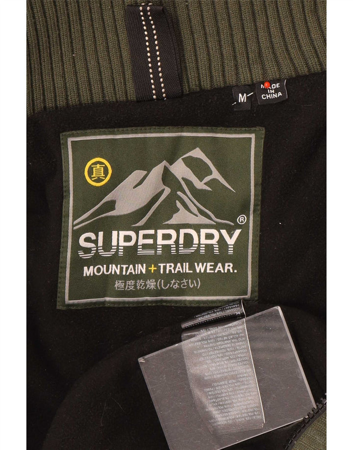 Damska kurtka wiatrówka z kapturem Superdry UK 14, średni khaki, poliester