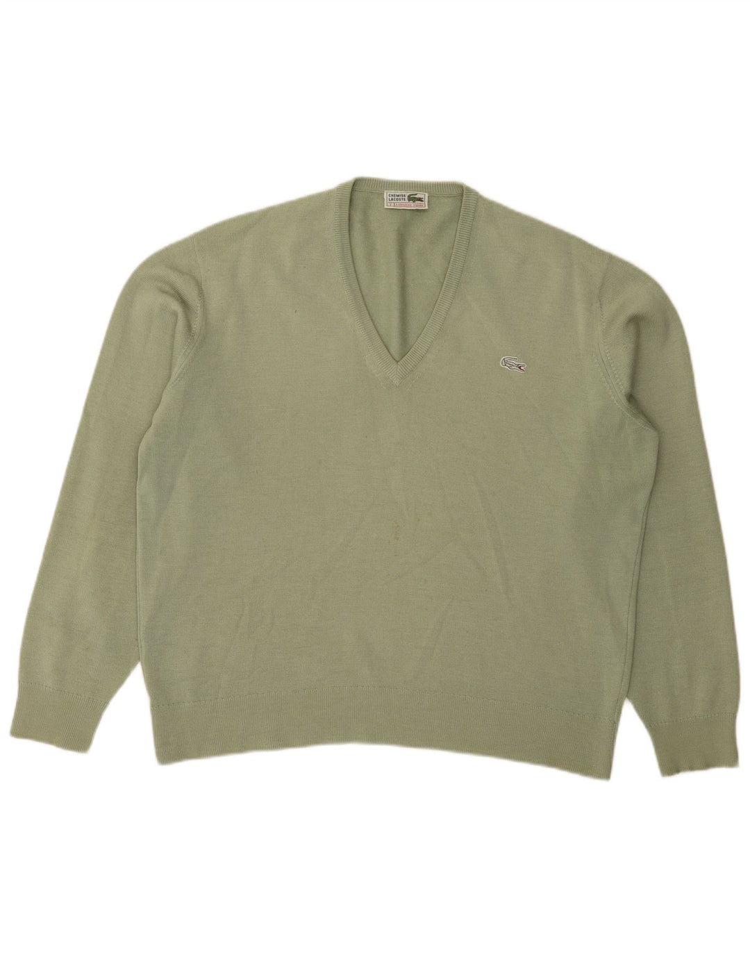Męski sweter Lacoste z dekoltem w kształcie litery V, rozmiar 7 2XL, zielony
