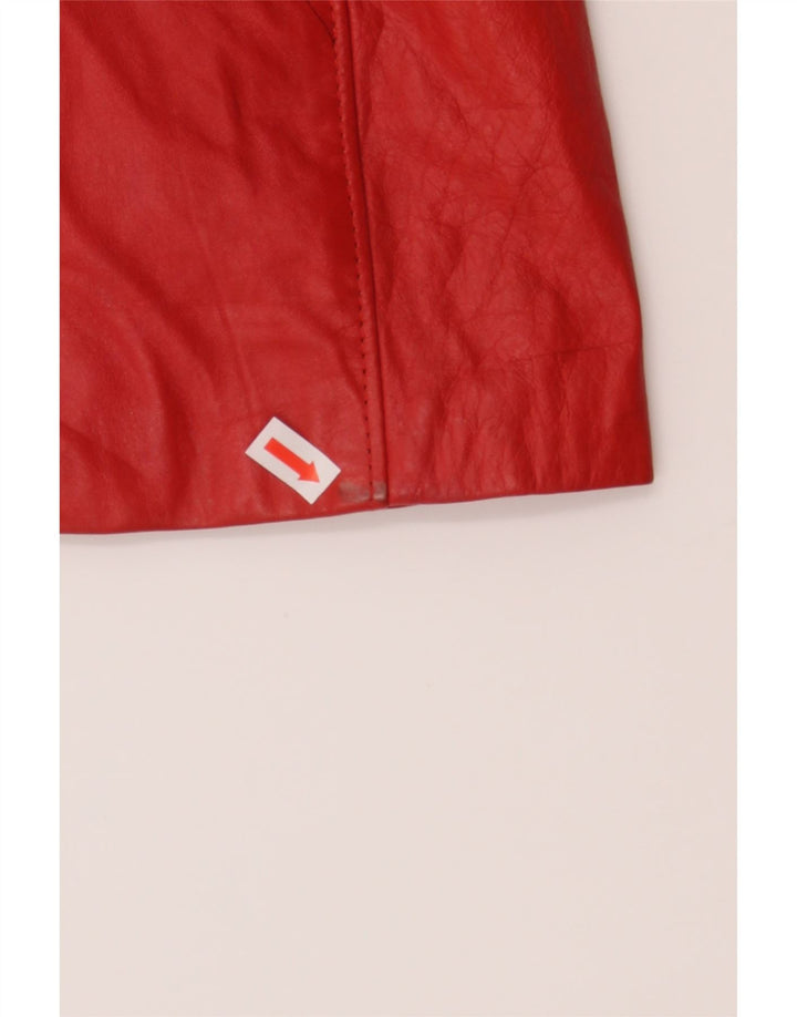 VINTAGE Womens Leather Jacket IT 44 Medium Red Leather Vintage Vintage and Second-Hand Vintage from Messina Hembry 