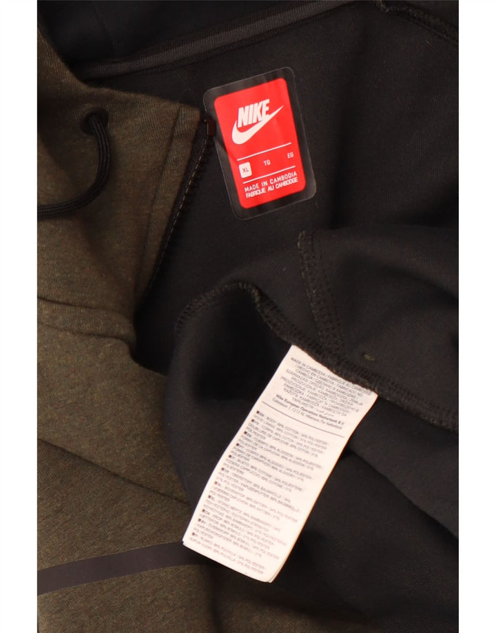 Męski sweter z kapturem i zamkiem błyskawicznym Nike XL, bawełniany khaki