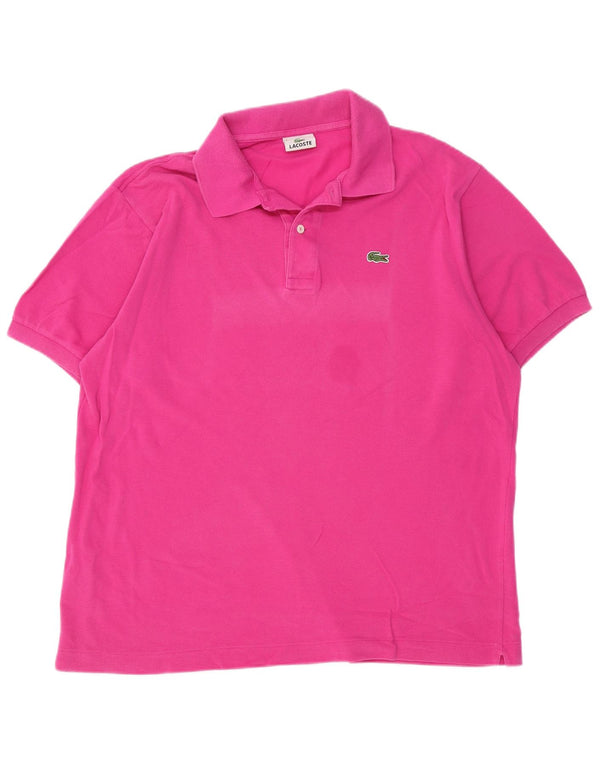 Męska koszulka polo LACOSTE, rozmiar 6 XL, różowa, bawełniana
