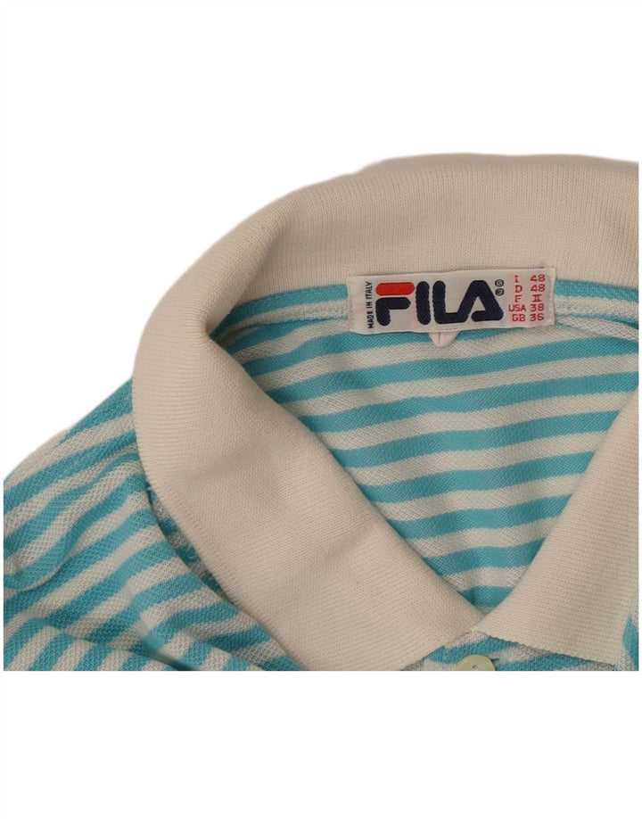 Męska koszulka polo Fila IT 48 Średnio turkusowa w prążki