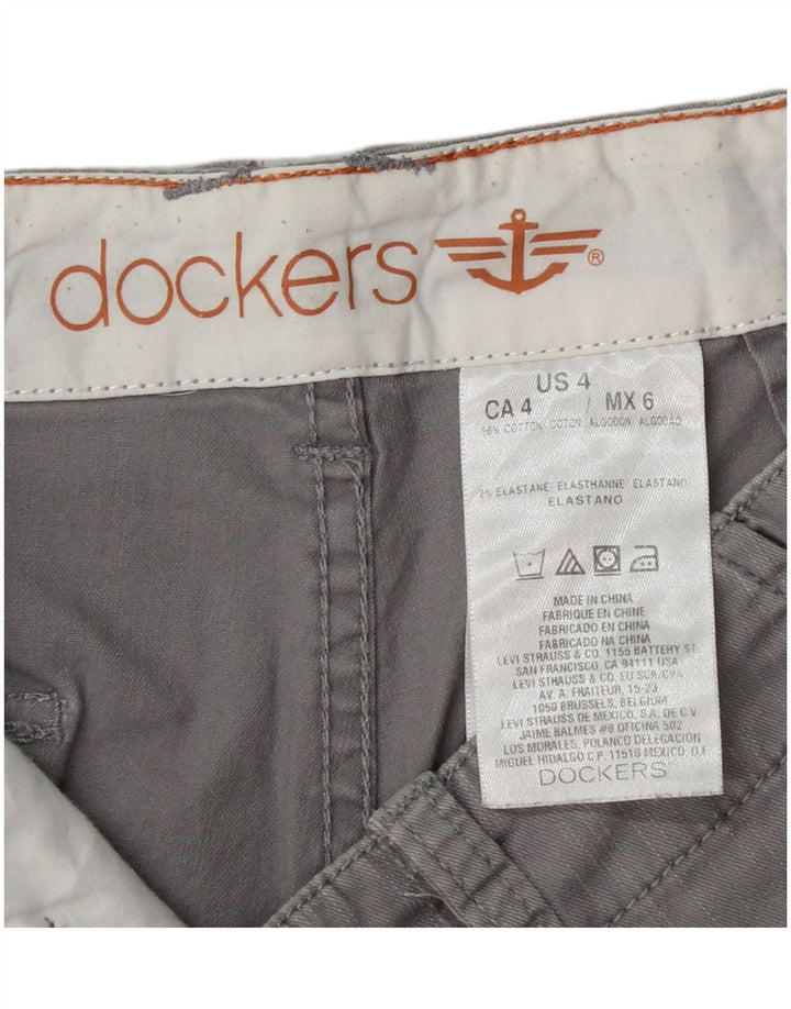 Damskie spodenki chino DOCKERS US 4 małe W28 szara bawełna