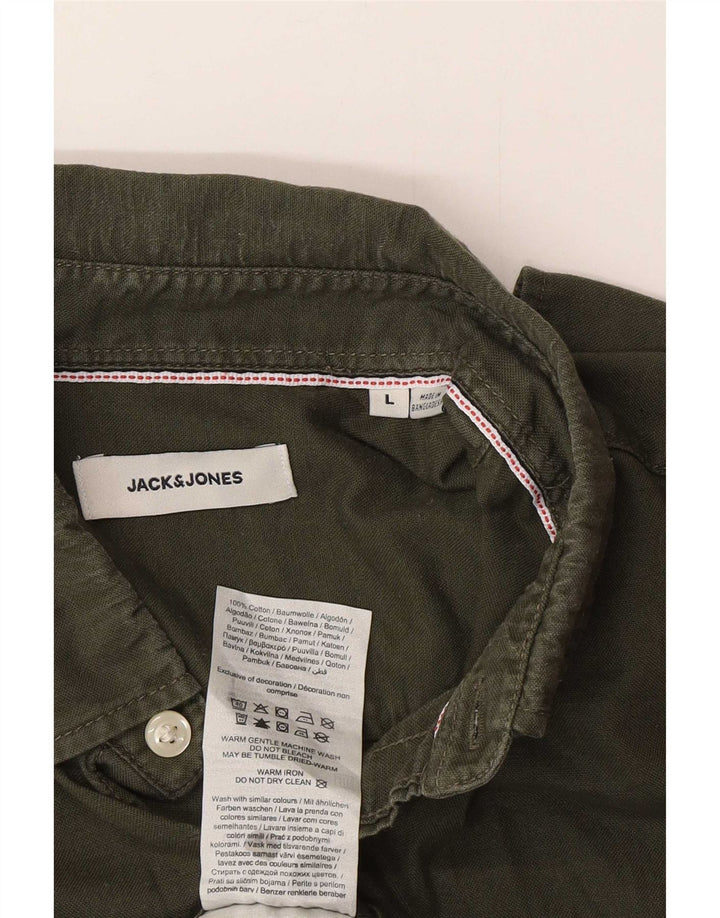 Koszula męska Jack & Jones, duża, zielona, bawełniana