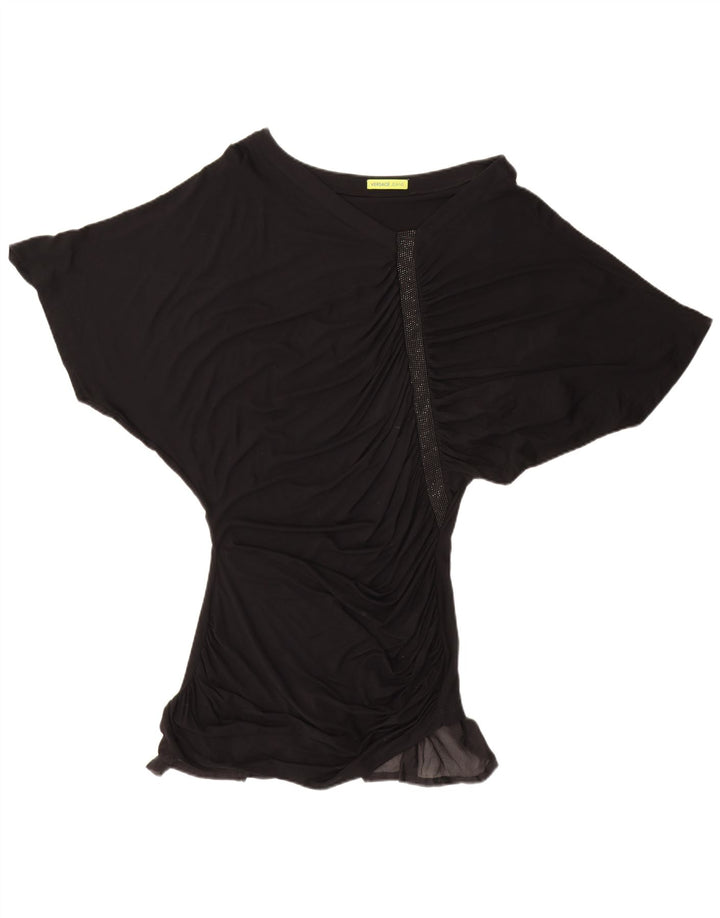 Damska tunika Versace Batwing IT 48 XL Czarna wiskoza
