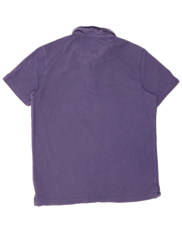 FAT FACE Mens Polo Shirt Large Purple Cotton