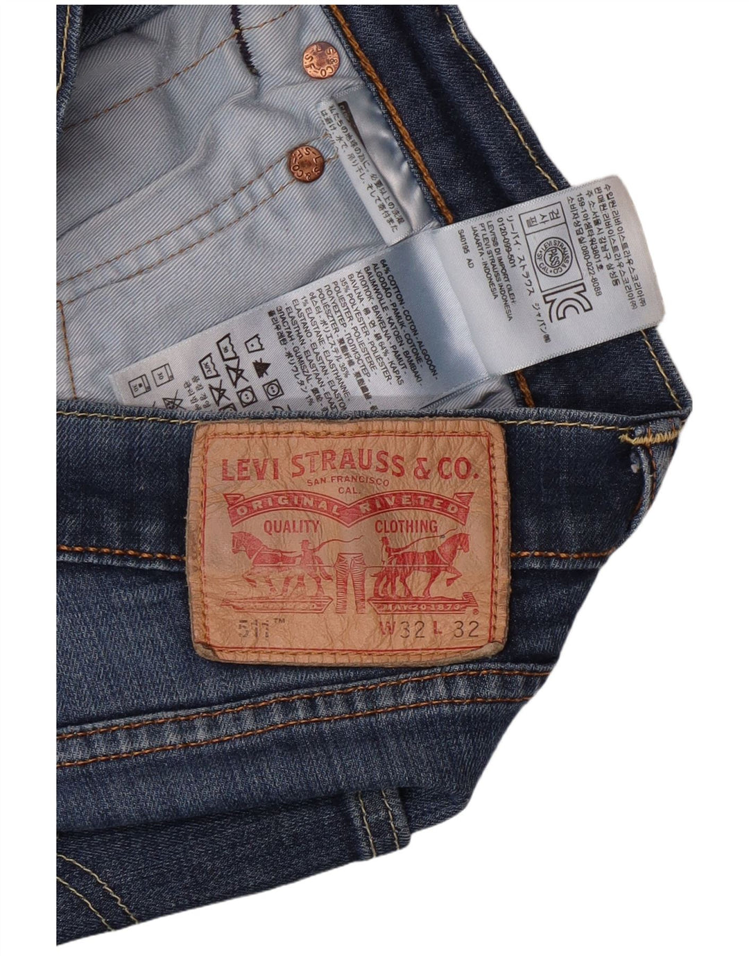 Męskie jeansy LEVI'S 511 Slim W32 L32 Niebieska bawełna