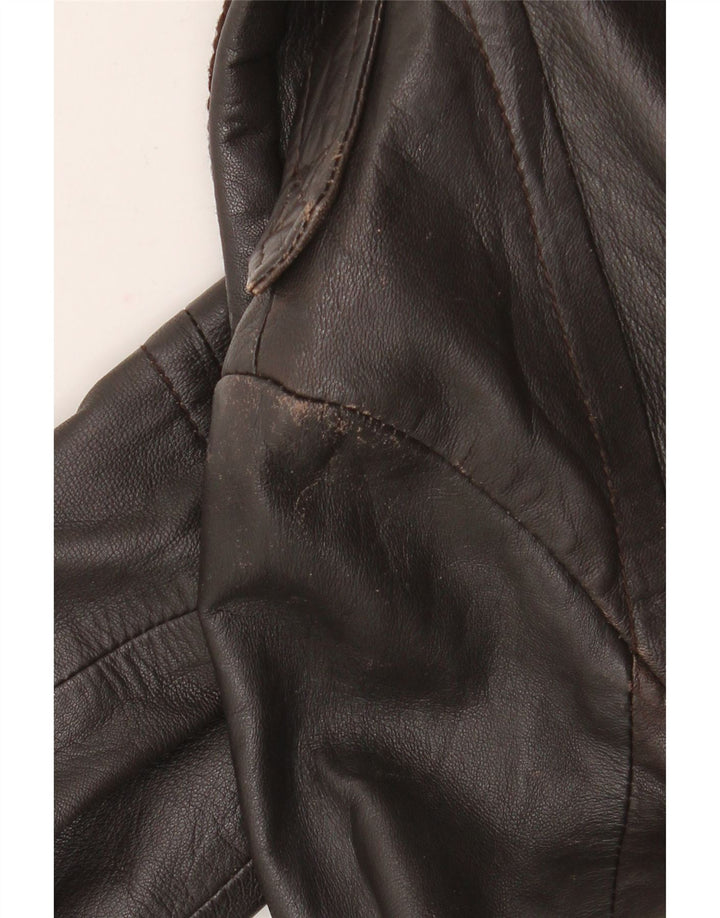 Damska kurtka skórzana Zara UK 10, mała, brązowa skóra