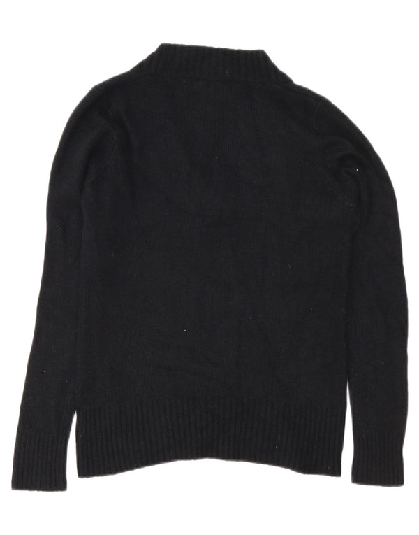 Sweter damski Zara z dekoltem w kształcie litery V, UK 16, duży, czarny nylon