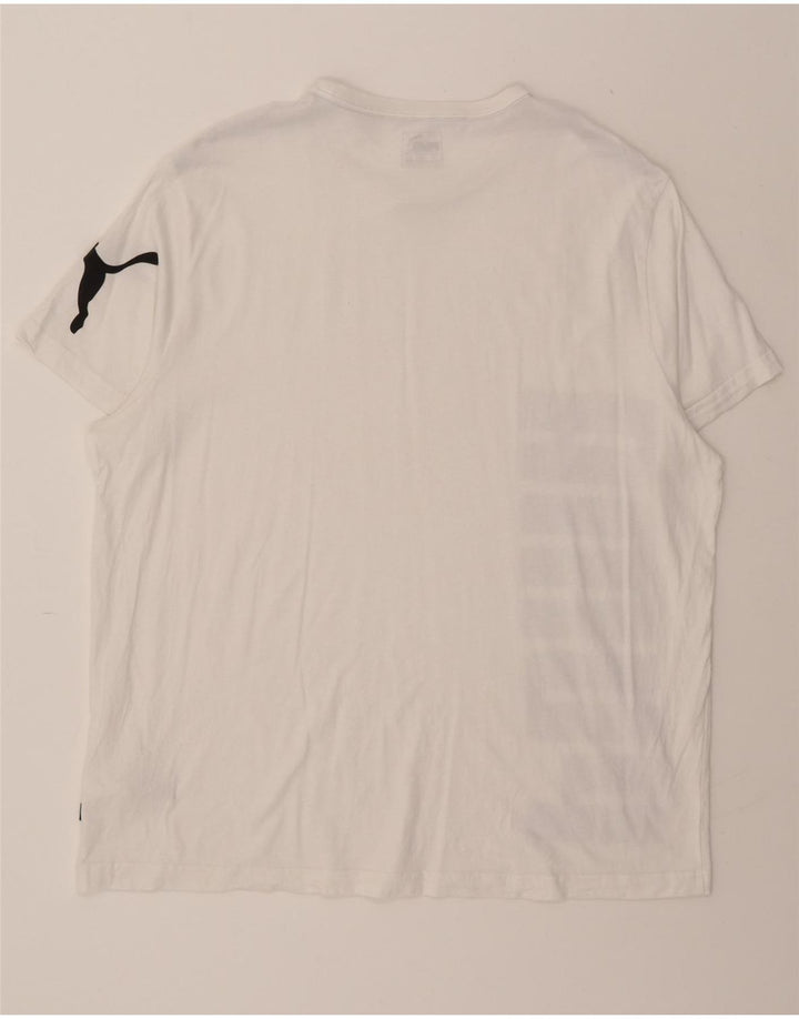 PUMA Mens Graphic T-Shirt Top 2XL White Cotton Vintage Puma and Second-Hand Puma from Messina Hembry 