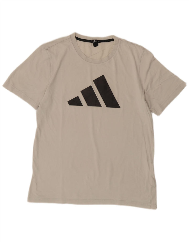 Męska koszulka z grafiką Adidas, średnia, biała bawełna