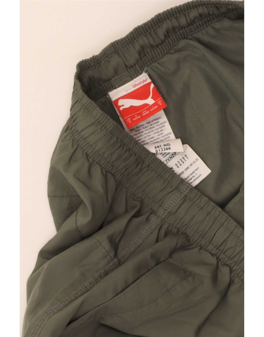Męskie spodnie dresowe Puma z grafiką, małe, khaki, poliester