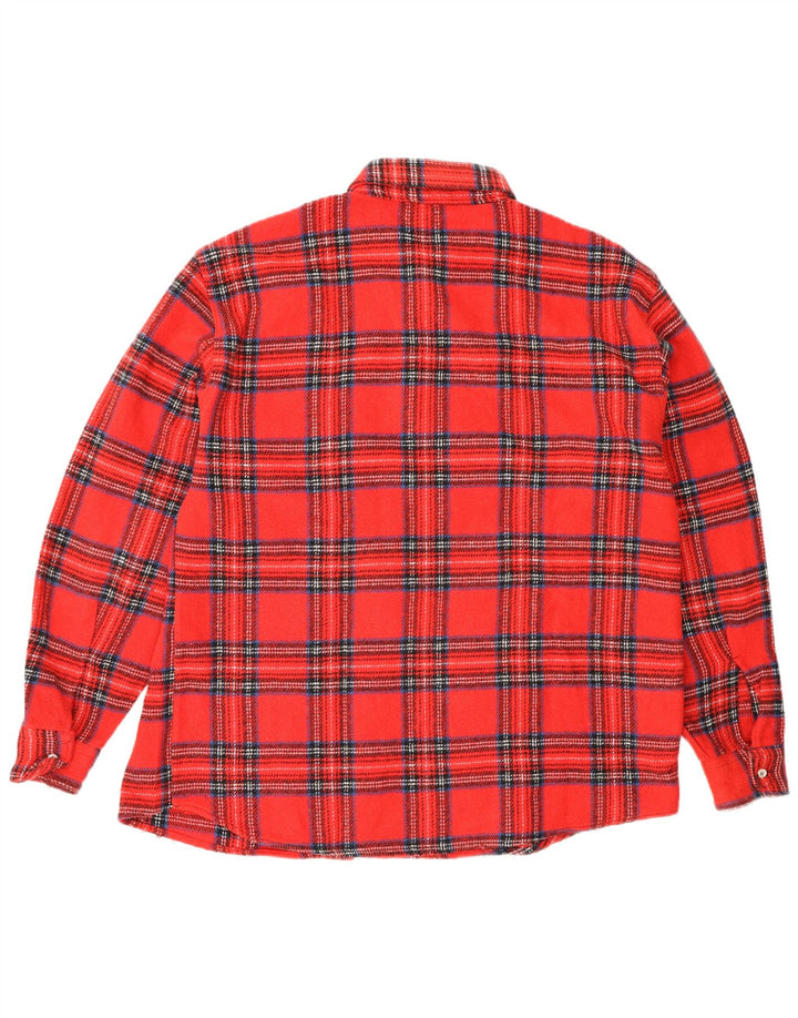 Vintage męska koszula flanelowa w dużą czerwoną kratę