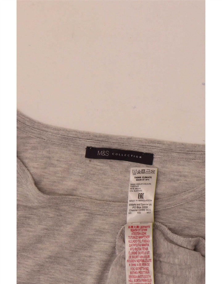 Marks & Spencer Damski top z długim rękawem UK 14, średnioszary, modal