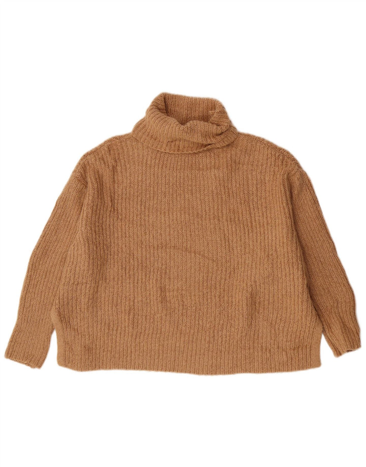 Sweter damski Zara Oversize z golfem UK 10 Small Beżowy Akryl