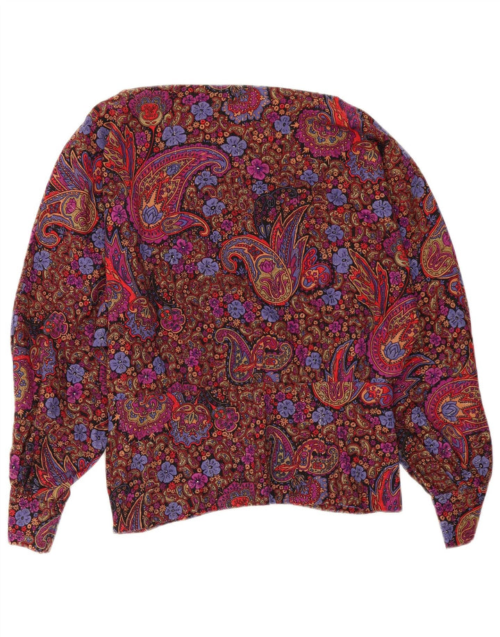 Damska bluzka z długim rękawem w stylu vintage, UK 12, średnia, wielokolorowa paisley