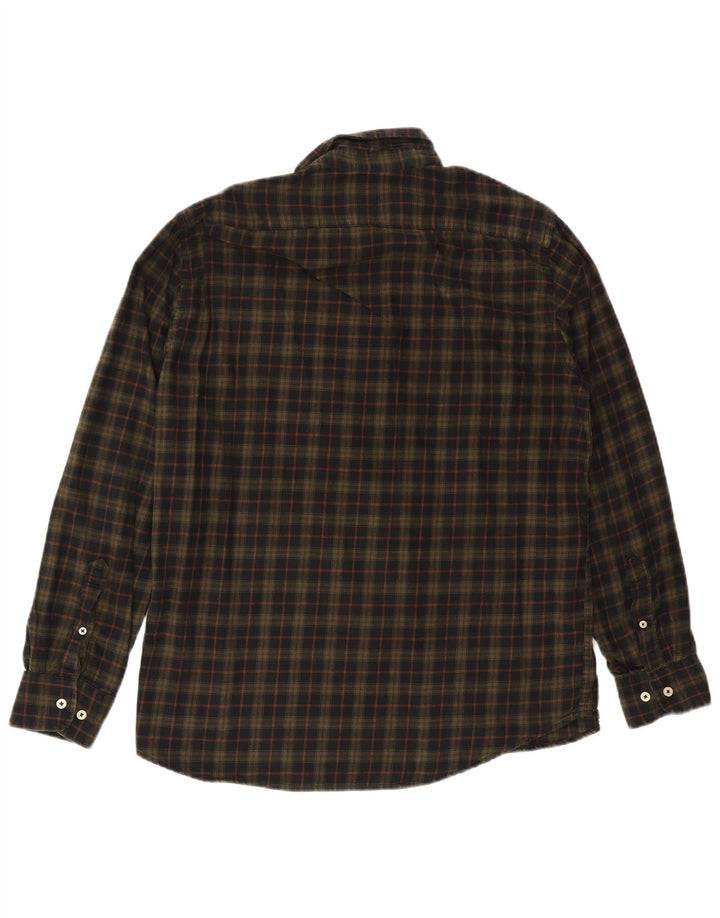 Męska koszula flanelowa Carrera o regularnym kroju XL, khaki, bawełniana w kratkę
